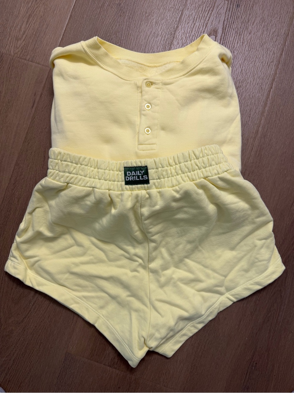 Daily Drills Yellow Cotton Two-Piece Set
